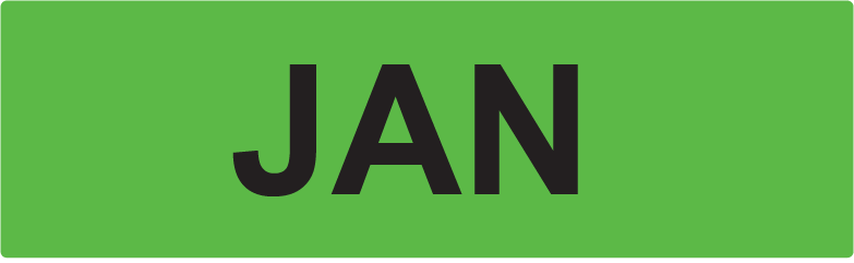 JAN- 40 x 12, PAPER, Black print on Fluoro Green Label, 800 per roll