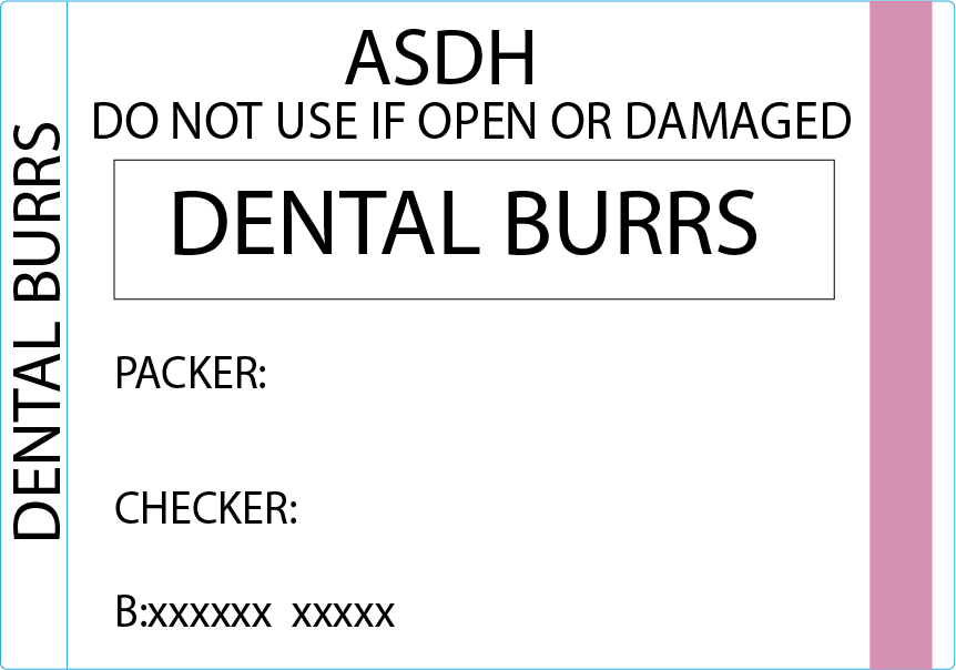Dental Burrs - 50 x 35 Piggy Back, Printed, with steam indicator 500/roll