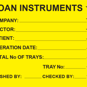 LOAN INSTRUMENTS (w/ stars) - 100 x 80mm, PAPER, Black Print on Fluoro Yellow Label, 400/roll