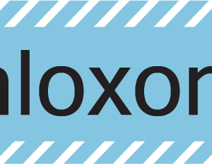 Naloxone, 40 x 12, PAPER, Black print on Blue Label with White Diagonal stripes, 800 per roll