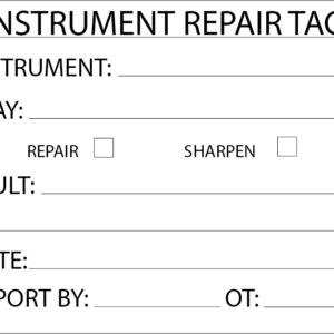 Instrument Repair Tag- PAPER, 100 x 80, Black Print on White Label, 400 per roll