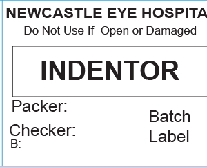 INDENTOR - 50 x 35mm, Piggy Back Label, Black Print, 500 per roll