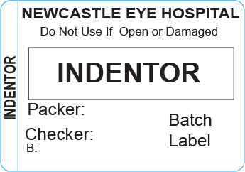 INDENTOR - 50 x 35mm, Piggy Back Label, Black Print, 500 per roll
