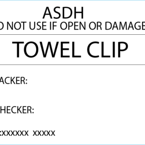 Towel Clip - 50 x 35 Piggy Back, Printed, with steam indicator 500/roll