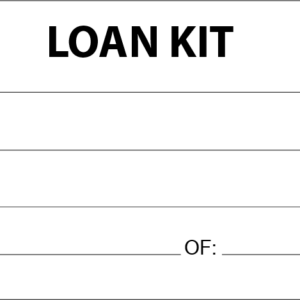 Loan Kit Label - Black print on White (3 lines), 90 x 45, 400 per roll