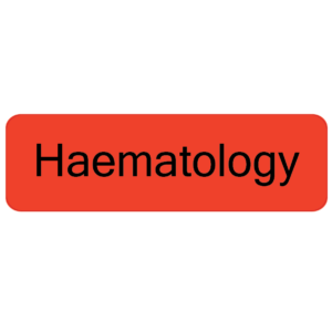 Haematology, 40 x 12, PAPER, Black print on Red Label, 800 per roll