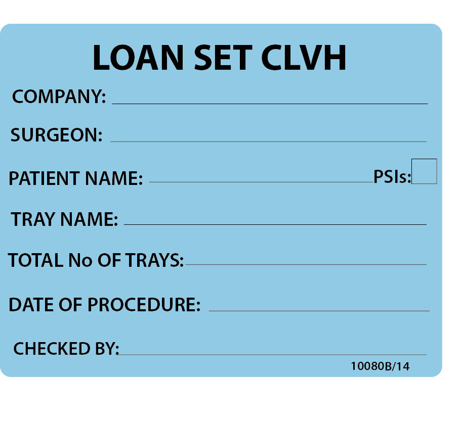 LOAN SET CLVH- PAPER, 100 x 80, Black print on Blue Label, 400 per roll