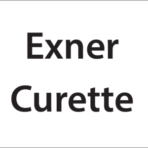 Exner Curette -27mm x 36mm Black Print on White Label, 400 per roll