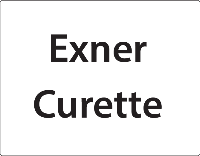 Exner Curette -27mm x 36mm Black Print on White Label, 400 per roll