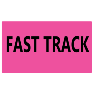 FAST TRACK - 70 x 40, PAPER, Black print on Fluoro Pink label, 500 Per Roll